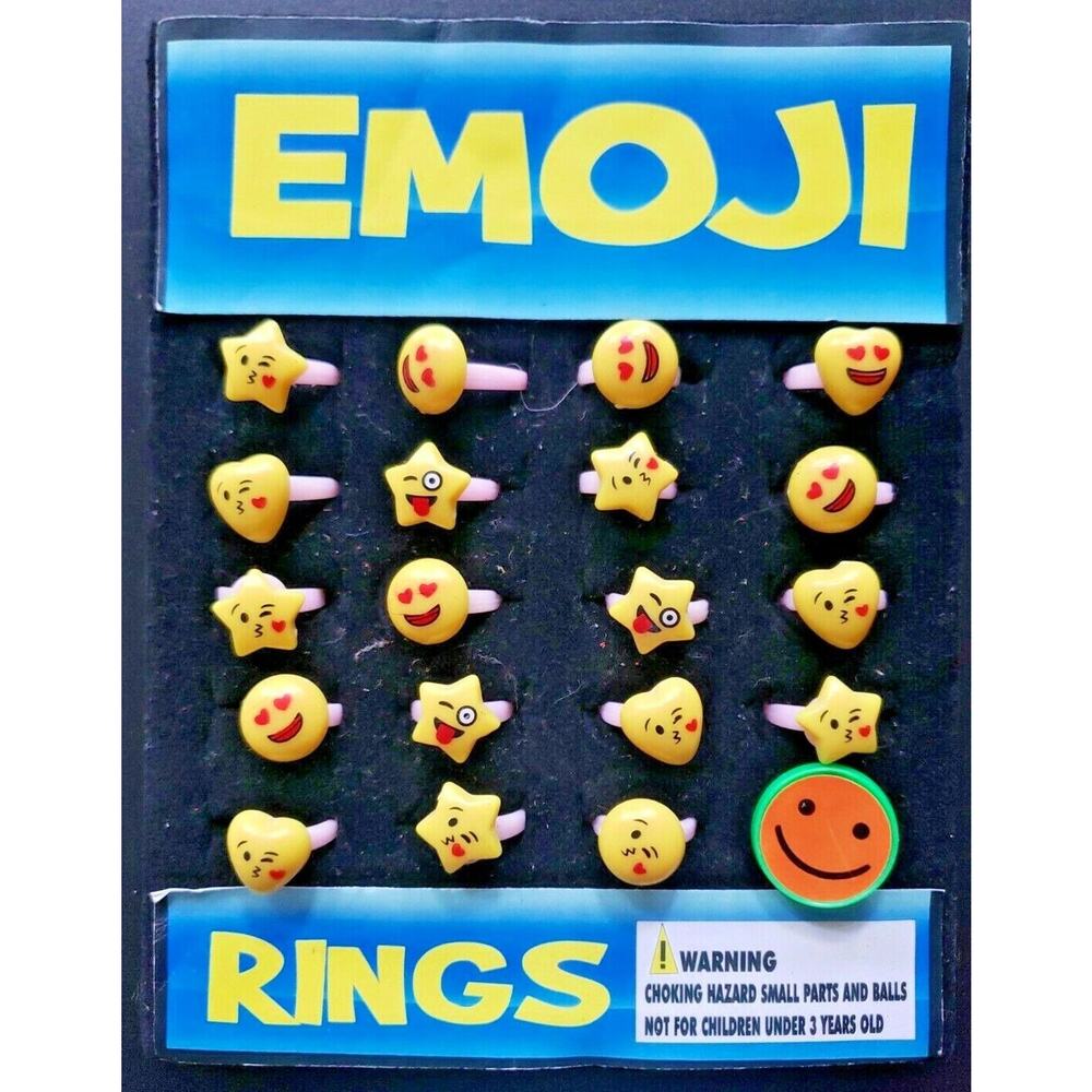 Vintage Emoji Rings Gumball Vending Machine‎ Charms Header Display Card #271